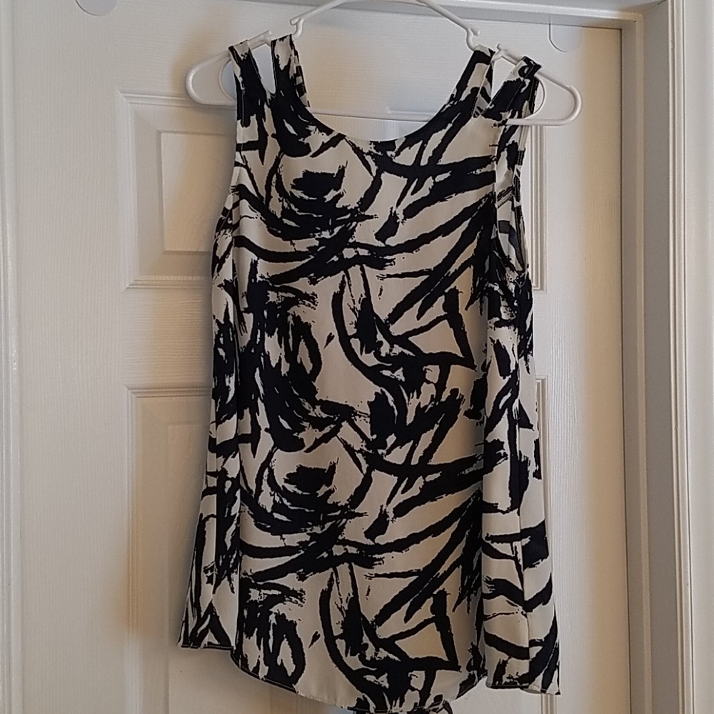 Navy/off white blouse tank top